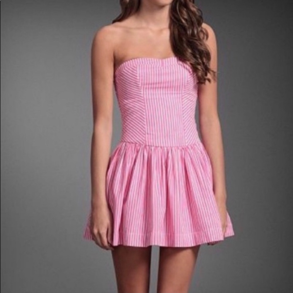 Abercrombie Dress with pink and white stripes